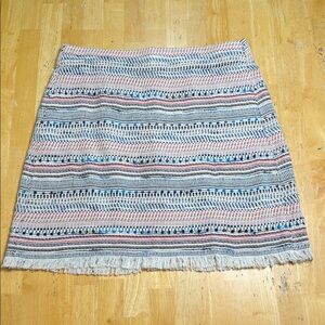 LOFT Multicolor Striped A-Line Skirt Size 6